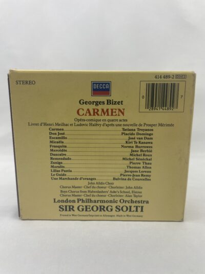 Bizet Carmen 1985 – CD – Sir George Solti -3 Disc Set with Booklet