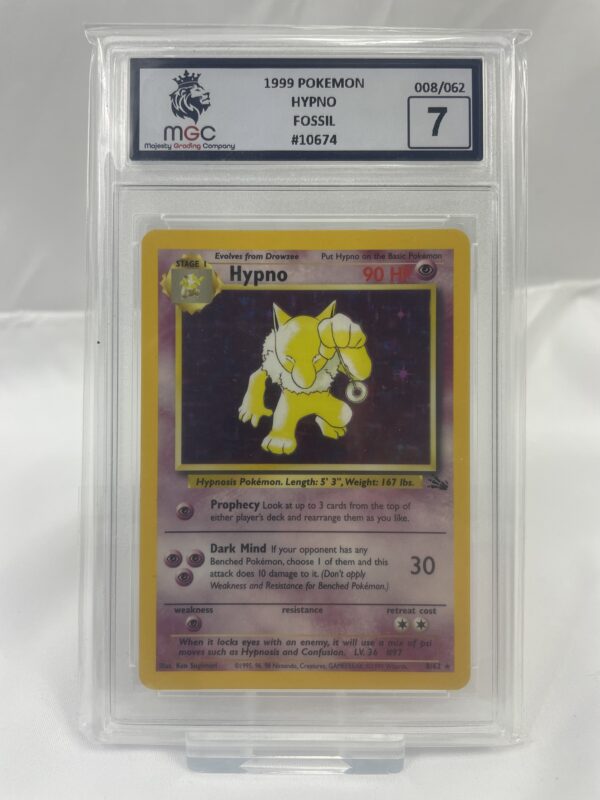 1999 Pokemon Hypno Fossil Set Grade 7 008/062