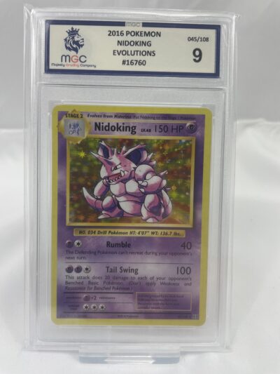 Nidoking Holo 45/108 – 2016 Evolutions – Graded 9 by Majestic Grading Company