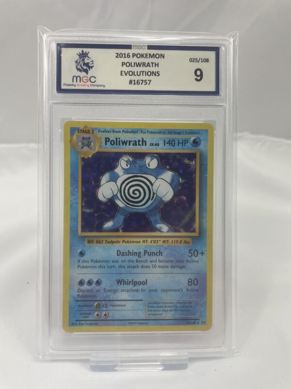 2016 Poliwrath Holo Evolutions Grade 9