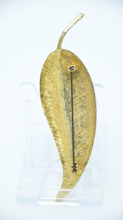 Beautiful Gold Metal Leaf Brooch